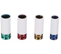 SIXTOL Mechanic Impact 2 | Impact Socket Set 1/2" 4pcs | 17-22mm | Wheel Nut Sockets with Protection