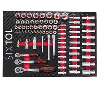 SIXTOL Mechanic Tool Tray 1 | Tool Module | 80-Piece Socket and Ratchet Set