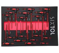 SIXTOL Mechanic Tool Tray 5 | T-Handle Wrench Set 18pcs | EVA Tool Tray | Workshop T-Key Module