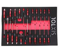 SIXTOL Mechanic Tool Tray 8 | Screwdriver Set 21pcs | EVA Tool Tray | Workshop Trolley Module