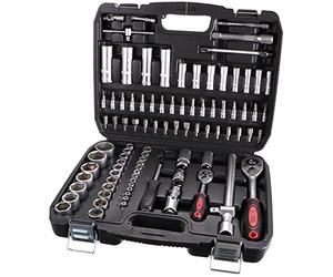 SIXTOL Tool Set 94 Socket Set 94pcs | Garage Tools | Ratchet Set | Tire Change | in a Case | Carbon Steel
