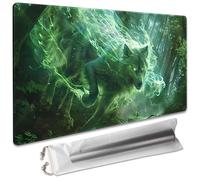 SIXTORE Premium Board Game 24x14in TCG Playmat Compatible for OCG CCG RPG MTG Play Mats,Mousepad Desk Mat (040322-Green Wolf)