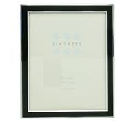 Sixtrees 2-101-80 Abbey Silver Plated with Inlay 8 x 10-inch Photo Frame, Black Colour
