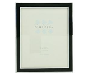 Sixtrees 2-101-80 Abbey Silver Plated with Inlay 8 x 10-inch Photo Frame, Black Colour