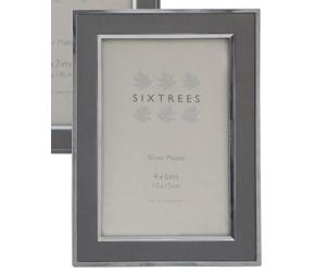 Sixtrees 2-102-57 Abbey Silver Plated with Inlay 5 x 7-inch Photo Frame, Pewter Colour