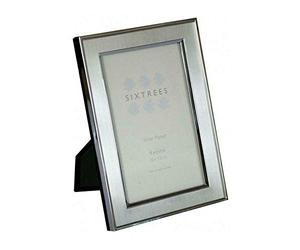 Sixtrees 2-102-68 Abbey Silver Plated with Inlay 6 x 8-inch Photo Frame, Pewter Colour