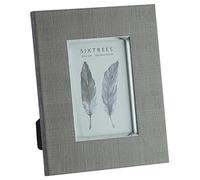 Sixtrees 2-690-46 Medway Silver and Light Brown Hessian effect 6x4 inch Photo Frame