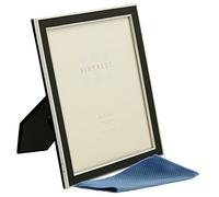 Sixtrees Abbey Black 2-101-80 Polished Silver photo frame with lacquered gloss black metal insert for a 10 x 8 inch photo. Complete with our microfibre polishing cloth.