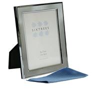 Sixtrees Abbey Pewter 2-102-57 Polished Silver photo frame with lacquered brushed pewter metal insert for a 7 x 5 inch photo. Complete with our microfibre polishing cloth.