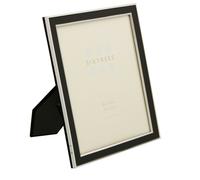 Sixtrees 2-101-80 Abbey Silver Plated with Inlay 8 x 10-inch Photo Frame, Black Colour