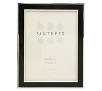 Sixtrees Abbey Polished Silver and Black inlay Photo Frames 4 x 6 - 8 x 10 inch