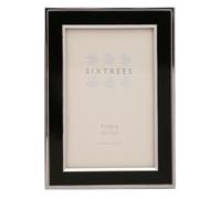Sixtrees Abbey Polished Silver and Black inlay Photo Frames 4 x 6 - 8 x 10 inch