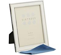 Sixtrees Abbey White 2-103-68 Polished Silver photo frame with lacquered gloss white metal insert for an 8 x 6 inch photo. Complete with our microfibre polishing cloth.