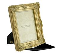 Sixtrees Chelsea 5-250-68 Ornate Vintage Swept Shabby Chic Gold 8x6 inch Photo frame - with Microfibre glass cleaning cloth.
