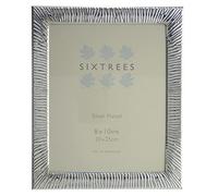 Sixtrees Davis Embossed Silver Plated 8 x 10 inch Art Deco Photo Frame. Complete with microfibre polishing cloth.