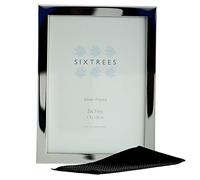 Sixtrees Elite 2-120-57 Silver plated wide profile 7x5 inch photo frame. Complete with microfibre polishing cloth.