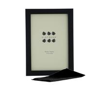 Sixtrees Elite 2-122-46 Black Metal 4 x 6 inch Photo Frame. Wide profile, satin finish, real glass. Complete with microfibre polishing cloth.