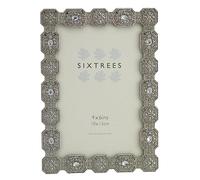 Sixtrees Ornate Vintage Silver and Crystal 6 x 4 inch Photoframe - Sarah
