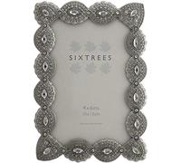 Sixtrees Ornate Vintage Silver & Crystal Photoframe for a 6" x 4" Picture - Cecilia