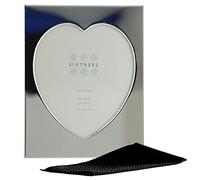 Sixtrees Romeo Heart Shaped silver plated 6x4 inch photo frame. Complete with microfibre glass cleaning cloth.