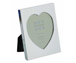 Sixtrees Romeo Heart Shaped silver plated photo frame for a 3.5" x 4" (90mm x 100mm) picture.