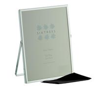 Sixtrees Wiggins Metal Folding Photo Frames, 4 x 6 inch and 5 x 7 inch Sizes, Gold, Silver, Black and White Colours (Silver, 5 x 7 inches)