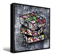 SIXTTART Banksy Wall Art for Office - Framed Wall Art for Living Room - Large Wall Pictures, Abstract Wall Decoration to Hang, Size 30 x 30 inches (76.2 x 76.2 cm)