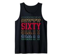 Sixty 60th Birthday Retro Layered Text 60 Year Old Tank Top
