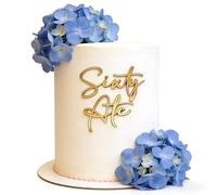 Sixty Ate Cake Topper, Acrylic Gold 60th Birthday Cake Topper, Funny Sixty Eight Cake Decoration, Cheers to 60 Years Old, 60th 68th Bday/Anniversary Cake Charm Party Decorations Supplies