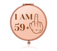 Sixty Birthday Gifts for Mother Travel Makeup Mirror for 60 Year Old Women Happy Birthday Gifts for Granddaughter Best Friend Birthday Gifts for Women Compact Pocket Makeup Mirror for Birthday