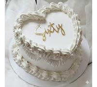 Sixty Cake Topper - 60th Birthday Decoration, Gold Mirror Acrylic, 3mm Thick, Premium Laser Cut Charm, Elegant Sixtieth Party Décor Lambeth Cake