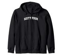 Sixty Four 64 Year Old 64th Birthday College Style Zip Hoodie
