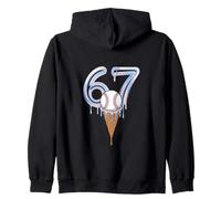 Sixty Seven 67 Baseball Ice Cream Cone Summer Zip Hoodie