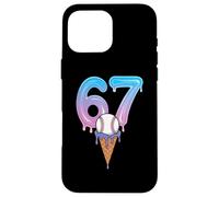 Sixty Seven 67 Baseball Ice Cream Cone Theme Case for iPhone 16 Pro Max