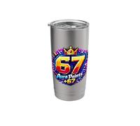 Sixty Seven Aura Points Pixel Gamer Score Level Crown Retro Stainless Steel Insulated Tumbler