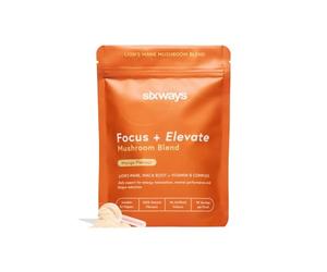 Sixways Focus & Elevate Lion's Mane Supplement, Mango Flavour, 30 Servings with Maca Root, Ginkgo Biloba, Vitamin B Complex, Vegan Nootropic Drink for Brain Function (150g)
