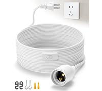 SIXZOONM E26 Light Bulb Socket with Hanging Light Cord, UL 20Ft Extension Pendant Light Cord Cable with On/Off Switch and Polarized Plug, Plug in Hanging Lantern Light Kit (White - No Bulb Included)