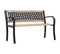 siya 120cm wooden garden bench with steel frame in black