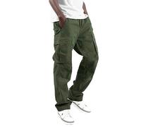 SIYAN Cargo Trousers Men's Stretch Long Beach Pants Red Cargo Trousers Jungle Camp Regular Fit Work Trousers Men Straight Long Sports Joggers Slim Fit Trousers With Pockets(Vert,M)