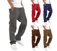 SIYAN Trousers Cargo Trousers Straight Long Sport Jogger Cargo Pants Men's Stretch Long Regular Fit Beach Pants Jungle Camp With Pockets Slim Fit(Gray,4XL)