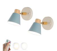 SIYANE 2 Set Battery Powered Bedside Wall Sconce Rechargeable USB LED Wall Light Remote Indoor Cordless Wireless Lamp Adjustable Arm Metals Modern Wall Lighting for Bedroom Living Room