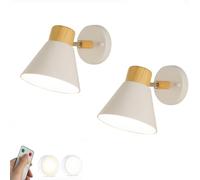 SIYANE 2 Set Battery Powered Bedside Wall Sconce Rechargeable USB LED Wall Light Remote Indoor Cordless Wireless Lamp Adjustable Arm Metals Modern Wall Lighting for Bedroom Living Room
