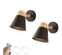 SIYANE 2 Set Battery Powered Bedside Wall Sconce Rechargeable USB LED Wall Light Remote Indoor Cordless Wireless Lamp Adjustable Arm Metals Modern Wall Lighting for Bedroom Living Room