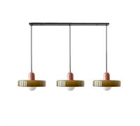 SIYANE 3 Light Mid Century Modern Pendant Light Green Glass Shade Long Chandelier Nordic Farmhouse Vintage Ceiling Hanging Lamp for Dining Room Over Table Kitchen Island, with White Bulb