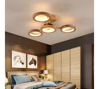 SIYANE 9 Light Dimmable LED Sputnik Chandelier Wood Rustic Semi Flush Ceiling Light for Living Room, Kitchen, Dining Room