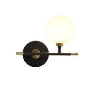 SIYANE Black Gold Wall Light Mid Century Modern Globe Wall Sconce Frosted Ball Milk Glass Wall Lamp Bathroom Light Vanity Fixture Farmhouse Bedside Wall Lighting For Bedroom Living Room Entryway Porch