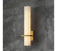 SIYANE Brass Marble Long Strip Wall Light Bar White Alabaster Glass Natural Stone Modern Wall Sconce Bathroom Vanity Light Fixture Indoor Minimalist Linear Wall Lamp for Bedroom Hallway Living Room