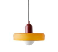 SIYANE Farmhouse Orange Glass Pendant Light Kitchen Island Sink Mid Century Modern Hanging Ceiling Lamp with Warm Bulb Vintage Industrial Chandelier for Dining Room Bedroom Restaurant Cafe Bar