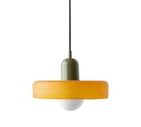SIYANE Farmhouse Orange Glass Pendant Light Kitchen Island Sink Mid Century Modern Hanging Ceiling Lamp with Warm Bulb Vintage Industrial Chandelier for Dining Room Bedroom Restaurant Cafe Bar
