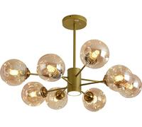 SIYANE Gold Glass Bubble Cluster Chandelier Sputnik Ceiling Light with LED Spotlight Amber Black Ball Mid Century Modern Pendant Light Fixture for Living Room Dining Room Kitchen Bedroom